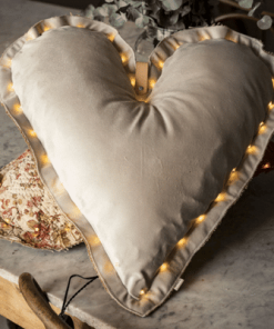 Cœur lumineux en velours, plusieurs coloris | Rose Velours